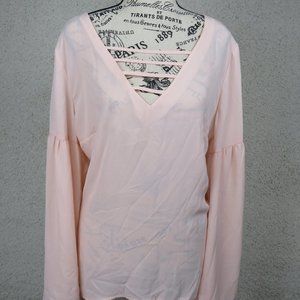 Belle Sky* Women's Long Full Bell Sleeve V-Neck High/Low‎ Curved Hem~ Size XXL